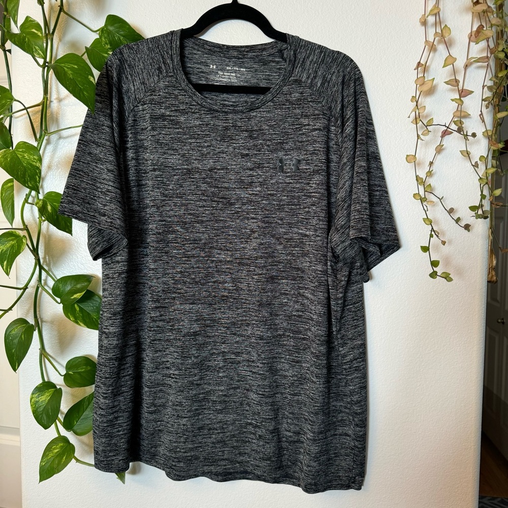 Tech Men’s Gray Athletic Training T-Shirt Short Sleeve XXL